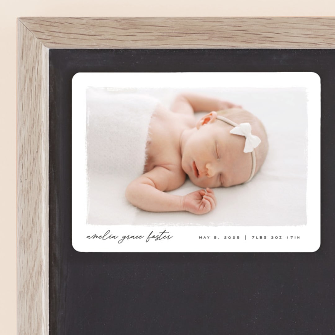"Edgy" - Birth Announcements in Snow by Pixel and Hank - Front
