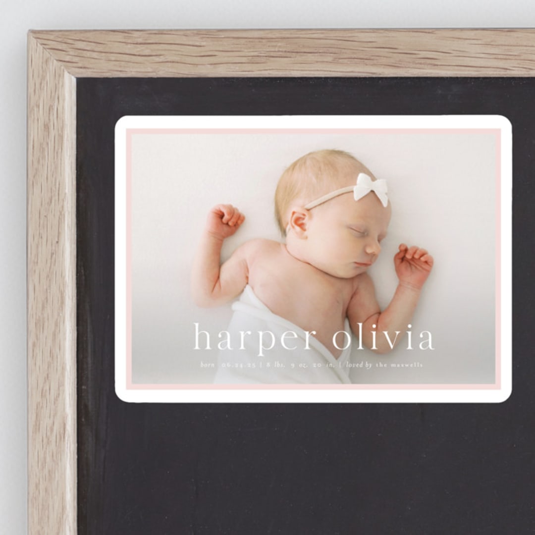 "Portraiture" - Birth Announcements in Rose by Alexandra Cohn - Front