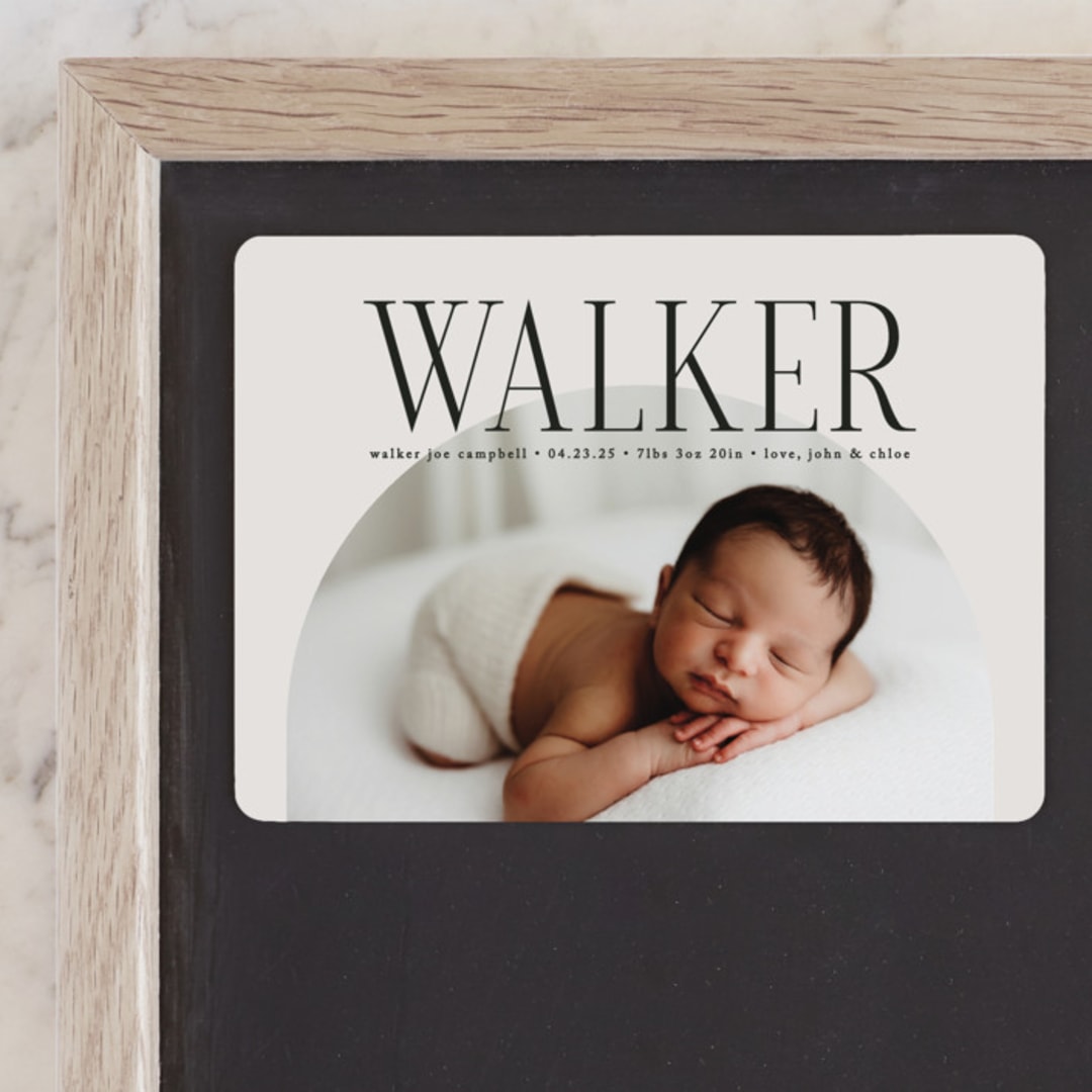 "Round" - Birth Announcements in Cream by Brianne Larsen - Front