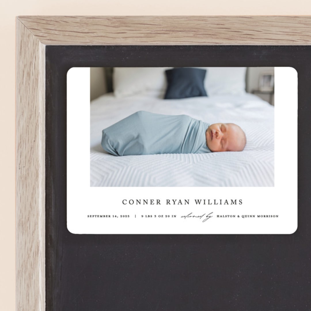 "Dreamer" - Birth Announcements in Onyx by Pixel and Hank - Front