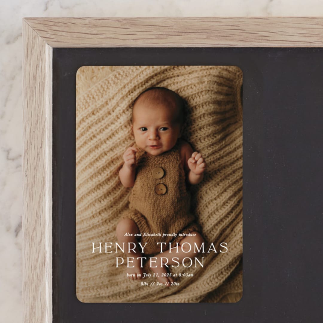 "refined" - Birth Announcements in Powder by Melissa Egan of Pistols - Front