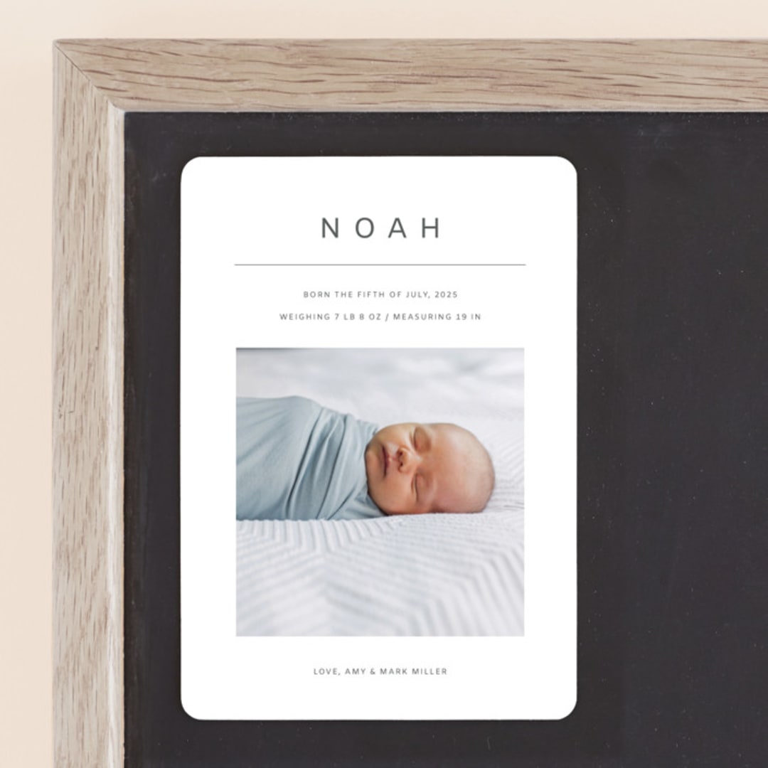 "Noah" - Birth Announcements in Cotton by Ani Somi - Front