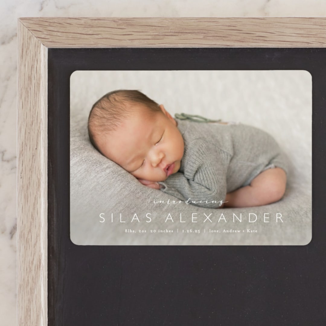 "Baby Bliss" - Birth Announcements in Cloud by Carolyn MacLaren - Front