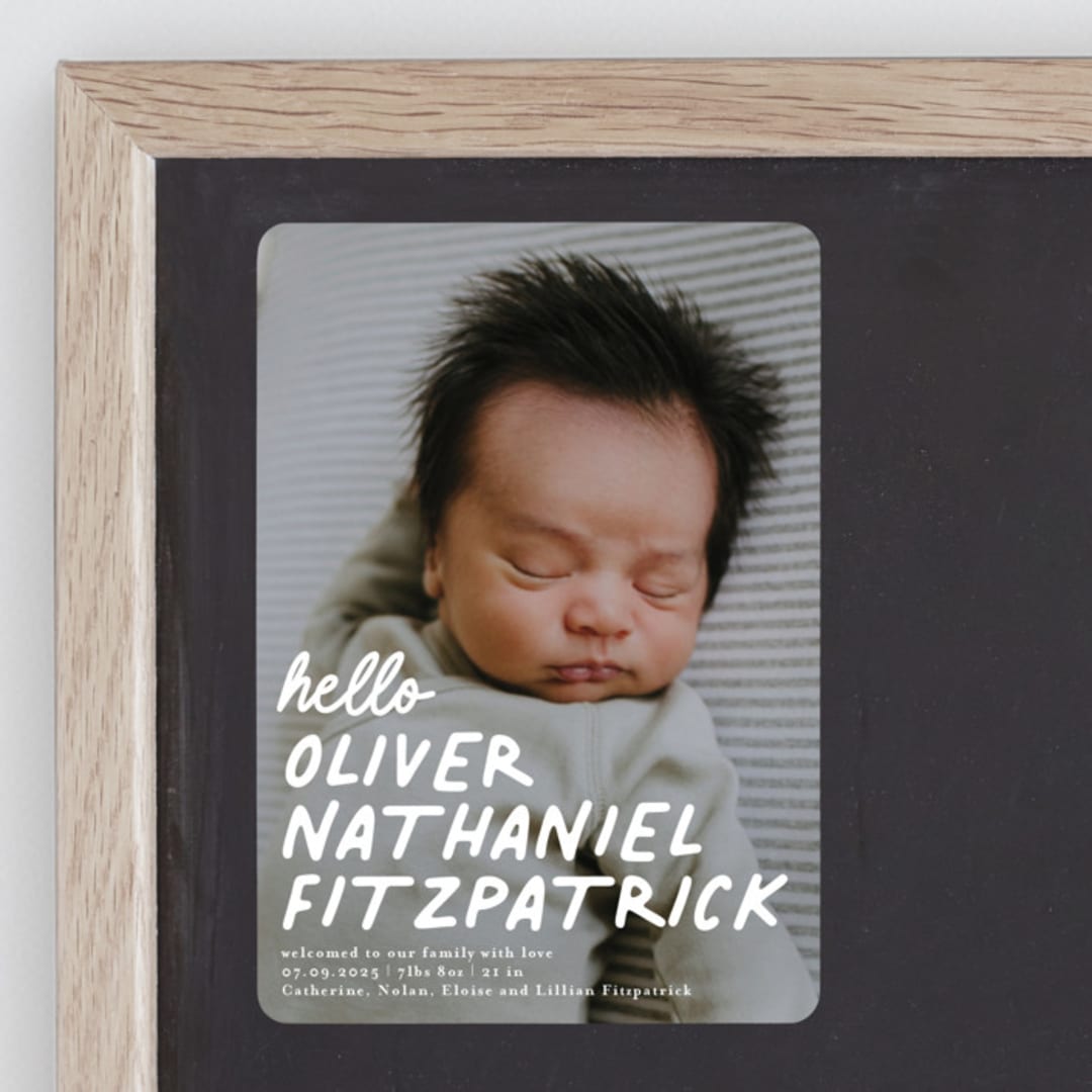 "casual hello" - Birth Announcements in Snow by Angela Marzuki - Front