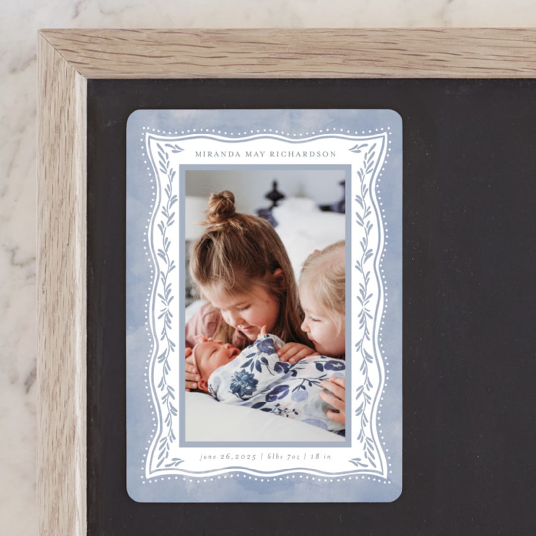 "Baby Frame" - Birth Announcements in Cornflower by Chris Griffith - Front