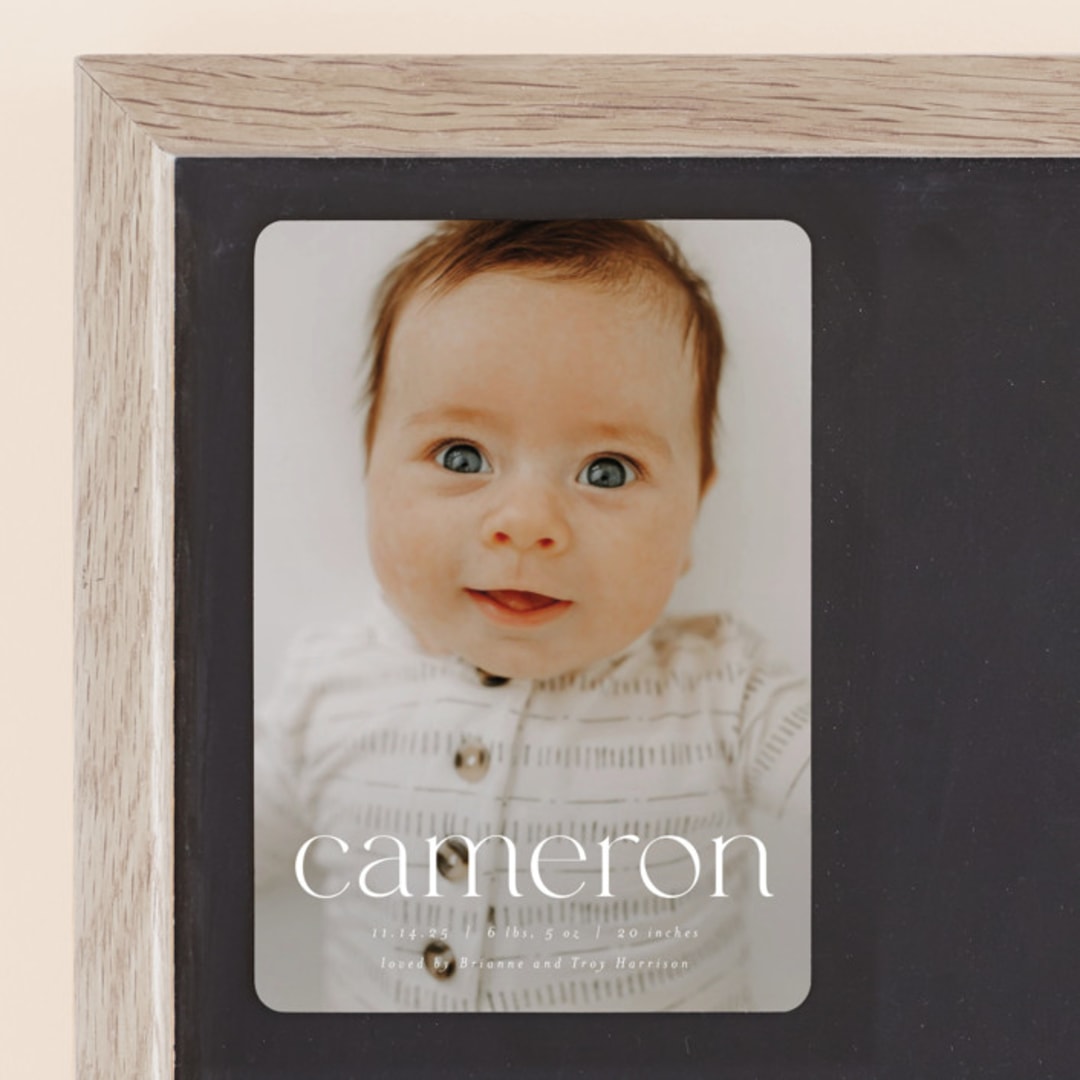 "Classy Name" - Birth Announcements in Cloud by Ekko Studio - Front