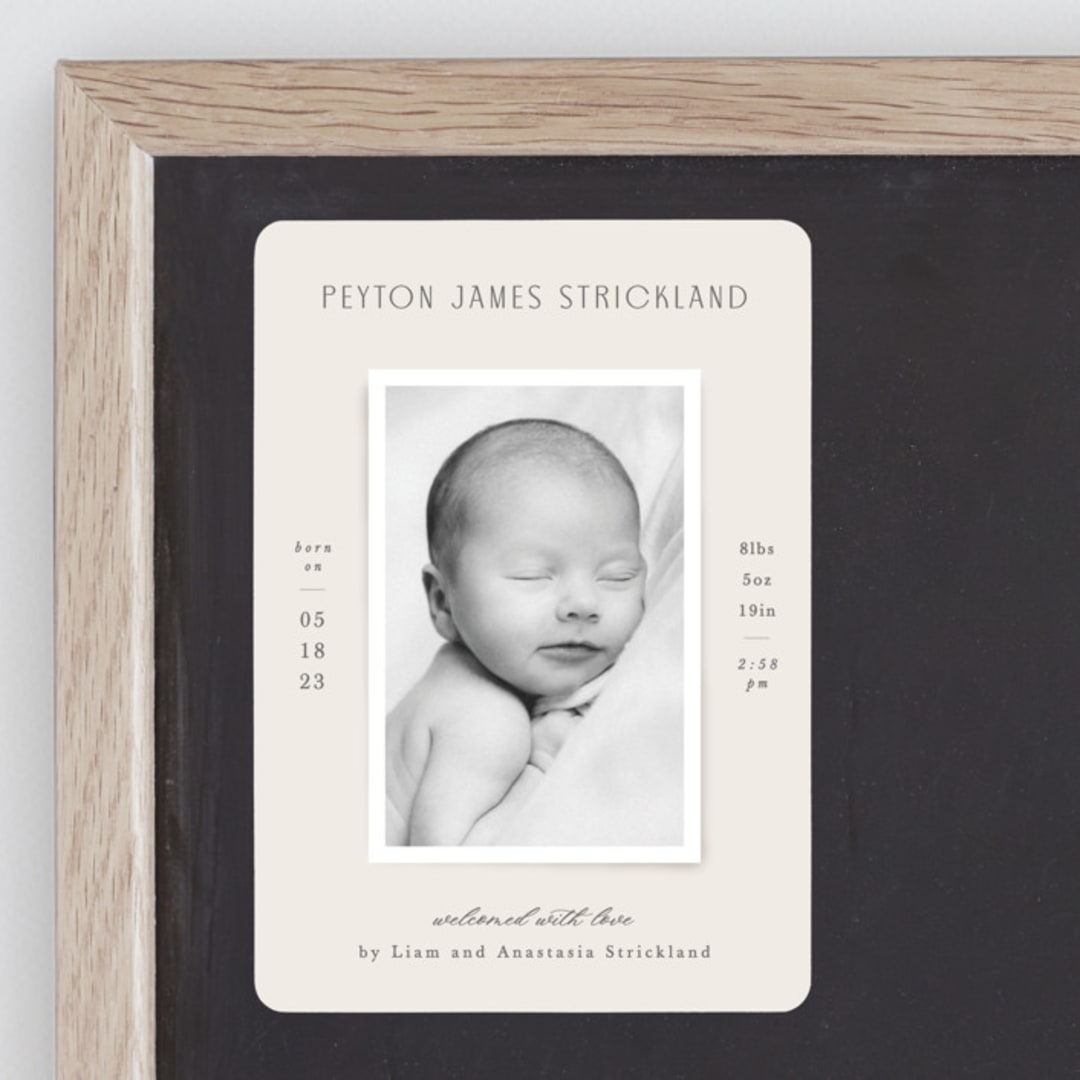 "Classical" - Birth Announcements in Cream by Hooray Creative - Front