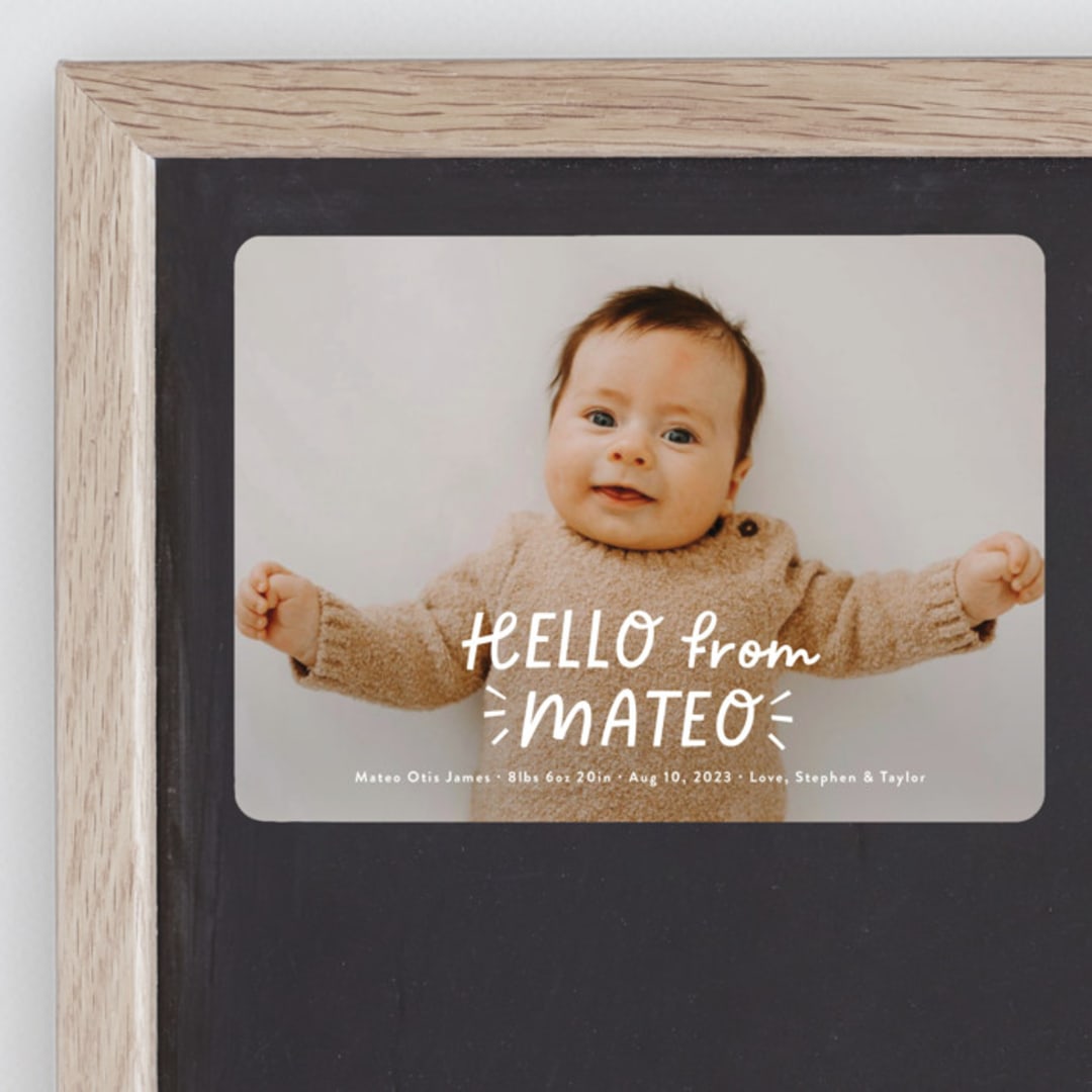 "Fun Hello" - Birth Announcements in Cloud by Jackie Crawford - Front