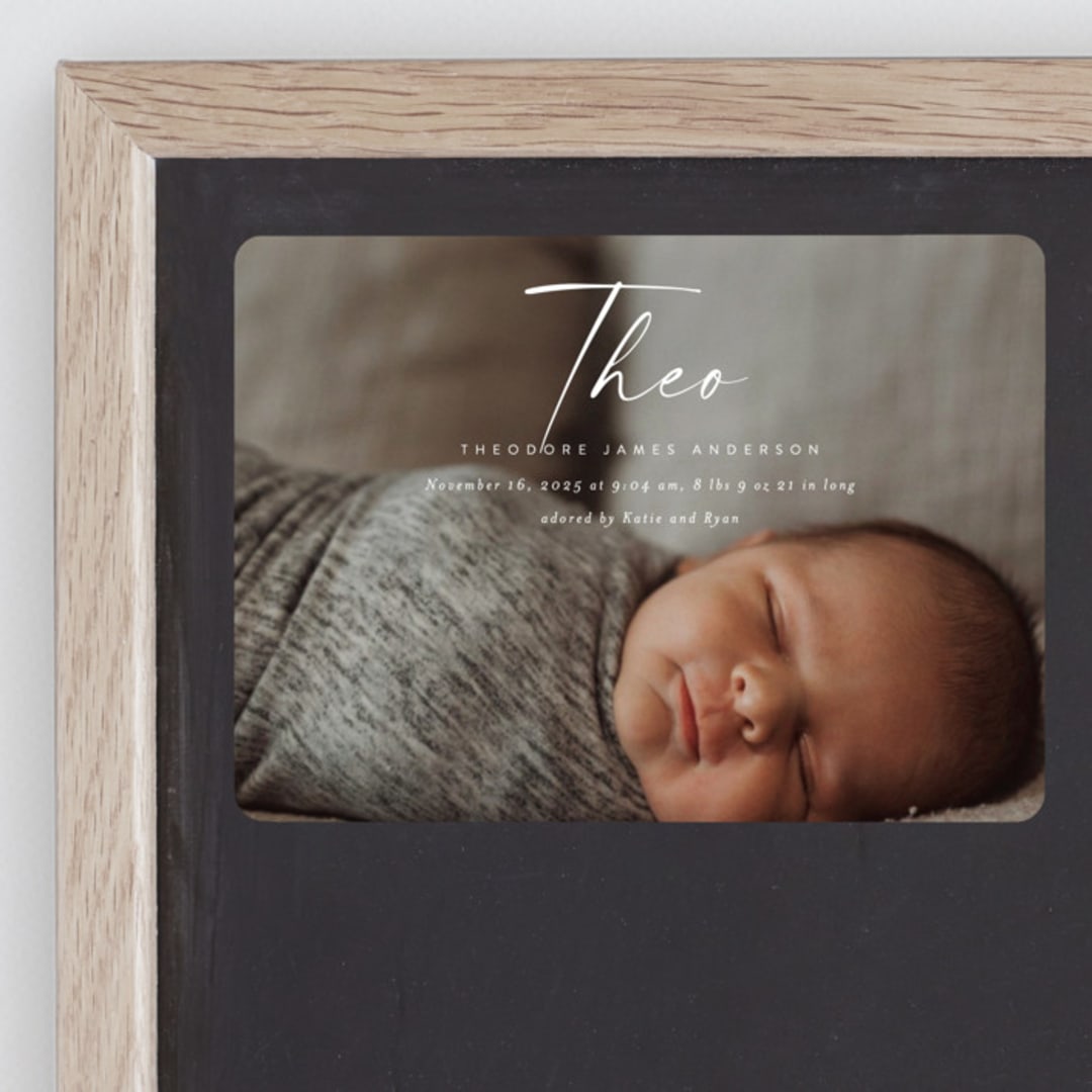 "Complete" - Birth Announcements in Linen by Kasia Labocki - Front