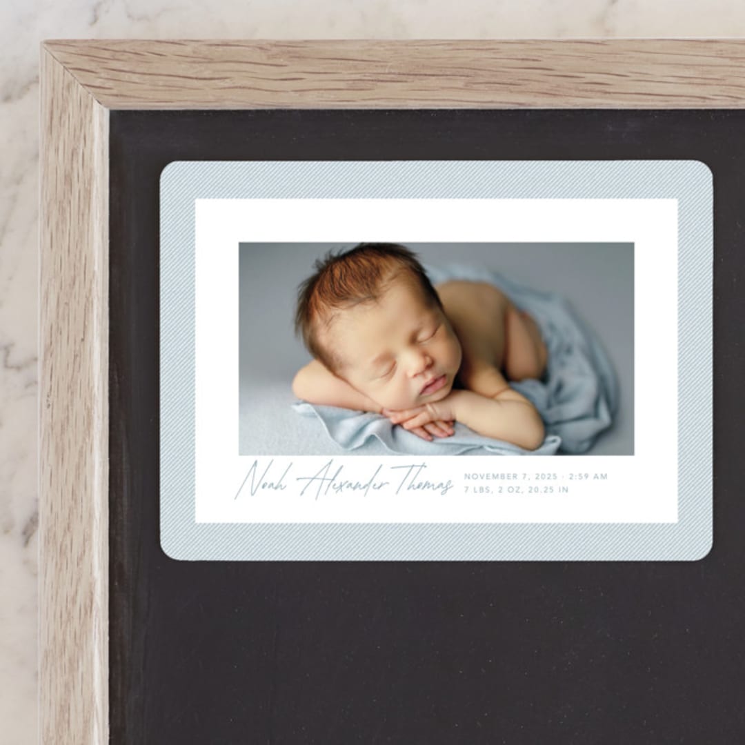 "Corduroy" - Birth Announcements in Sky by Lea Delaveris - Front