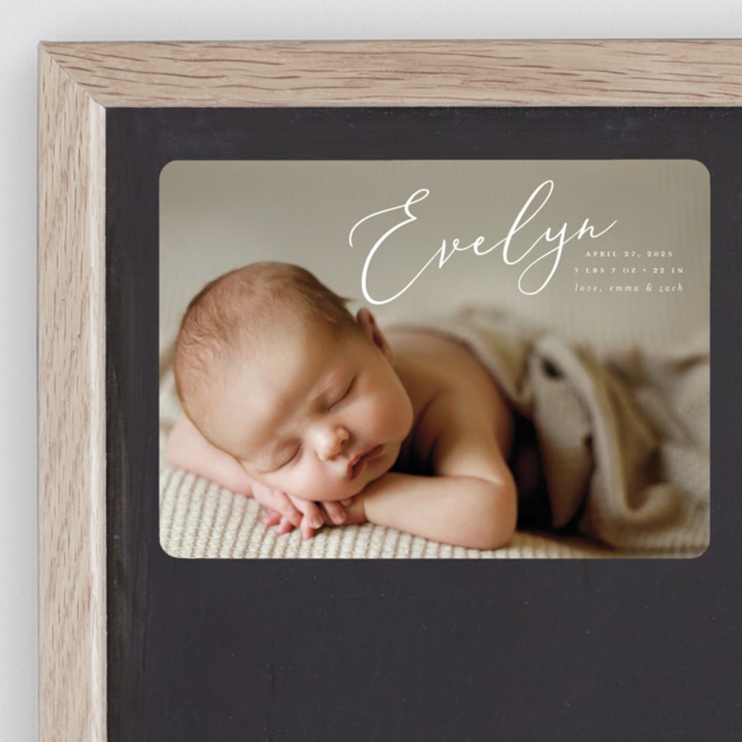 "Signature" - Birth Announcements in Sage by Ashley Rosenbaum - Front