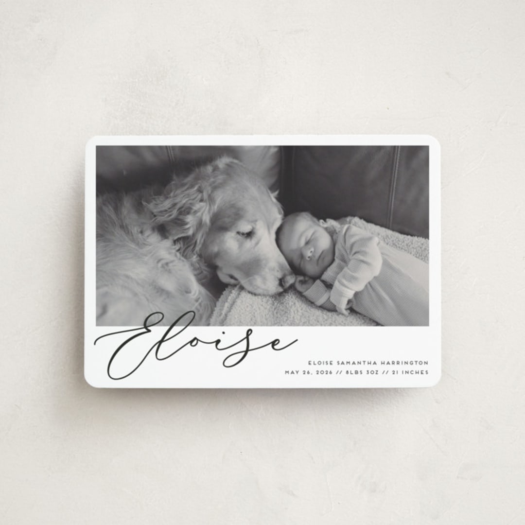 "First-Name Basis" - Birth Announcements in Onyx by Genna Blackburn - Front
