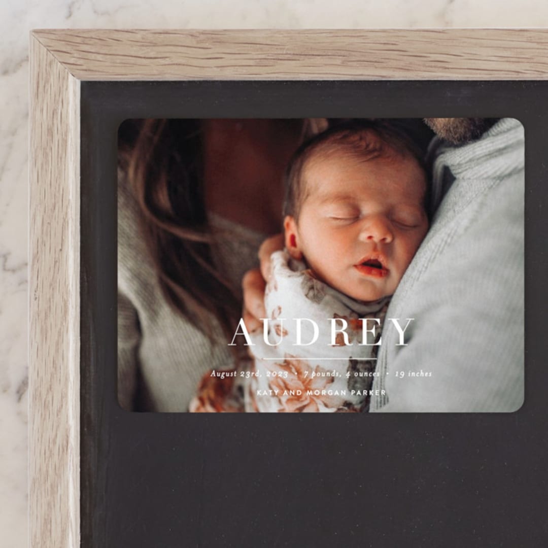 "the edit" - Birth Announcements in Simply White by Sara Hicks Malone - Front