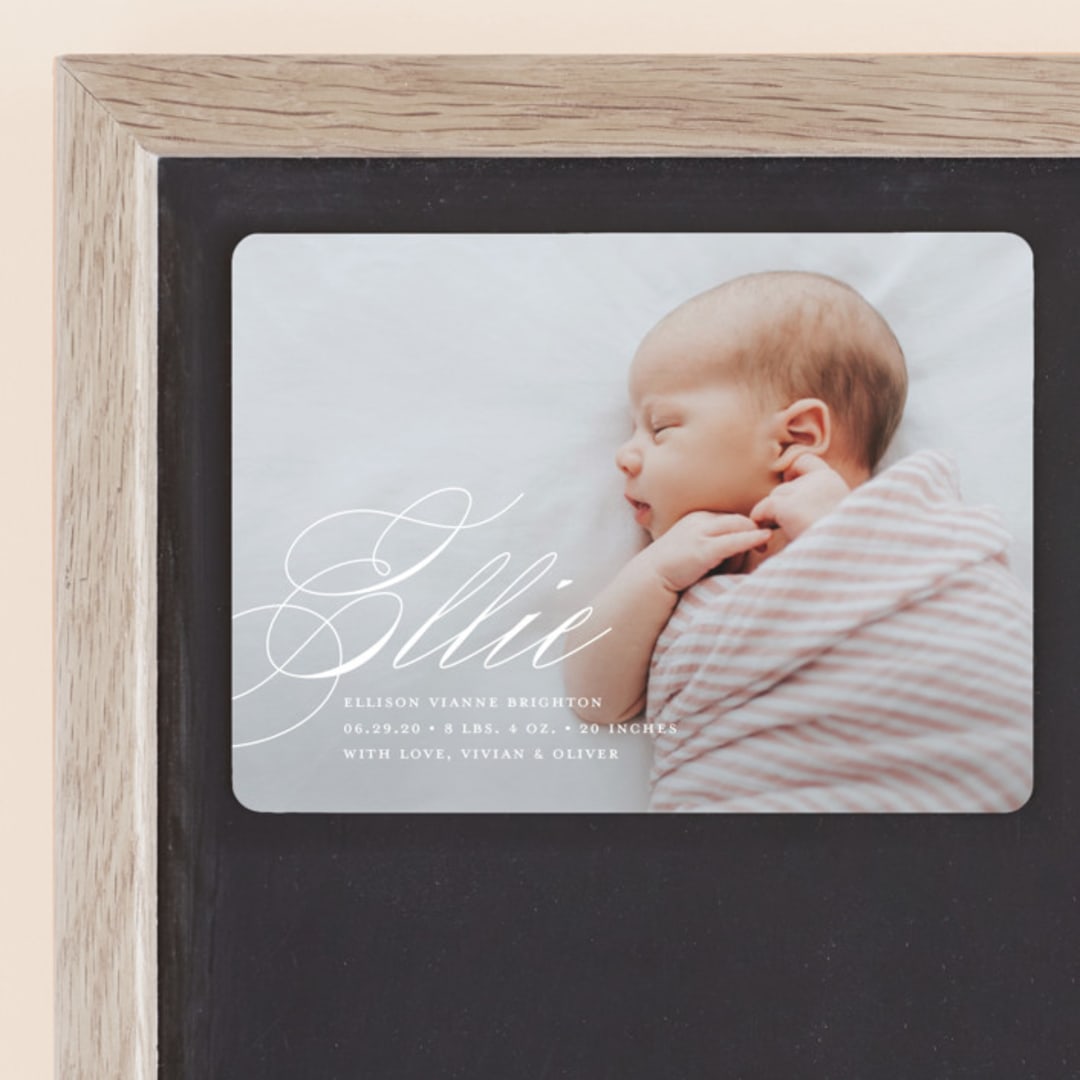 "Precious Script" - Birth Announcements in Sugar by Jessica Williams - Front