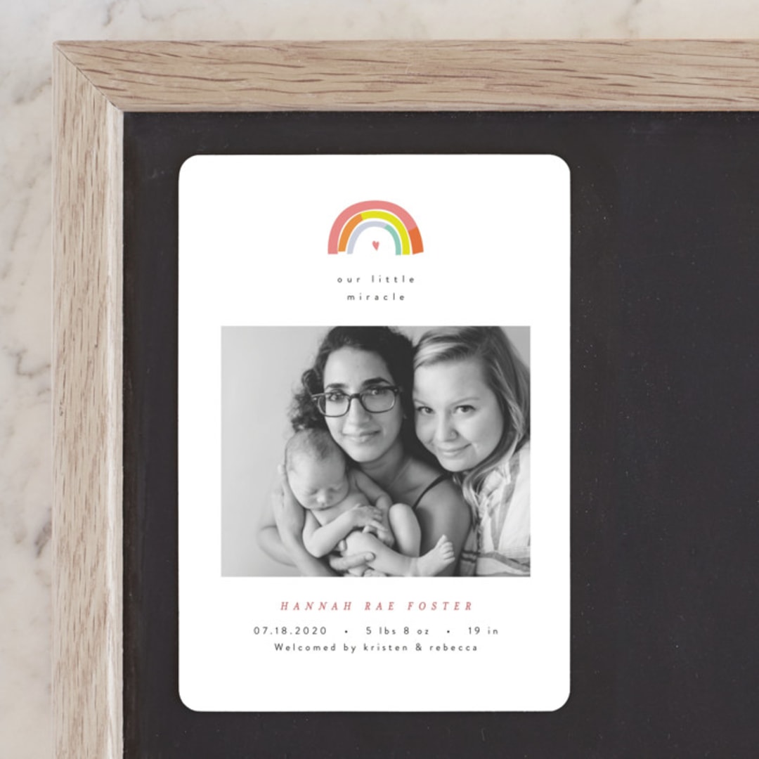 "Our Little Rainbow" - Birth Announcements in Bright by Pixel and Hank - Front