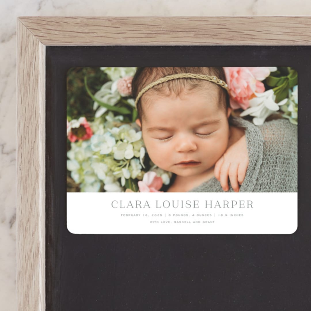 "Canvas" - Birth Announcements in Moon by Megan Davis - Front