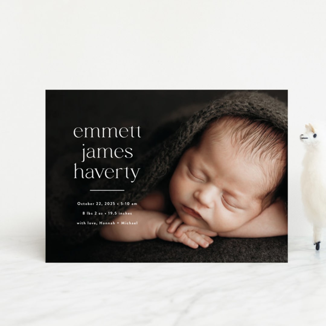 "Details" - Birth Announcements in Cloud by Susan Asbill - Front