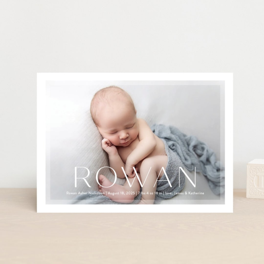 "Frosted Frame" - Birth Announcements in Sugar by Jessica Williams - Front