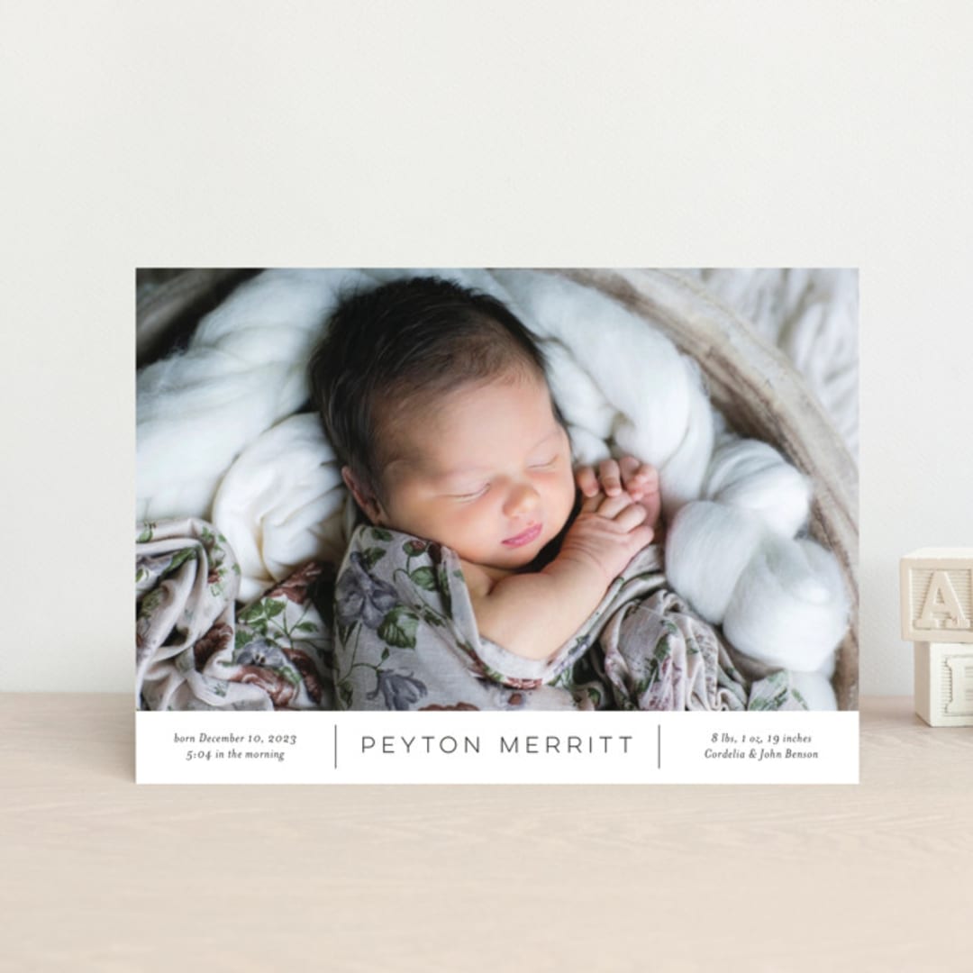 "Merritt" - Birth Announcements in Ink by Megan Davis - Front