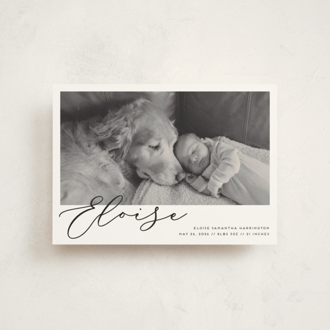 "First-Name Basis" - Birth Announcements in Onyx by Genna Blackburn - Front