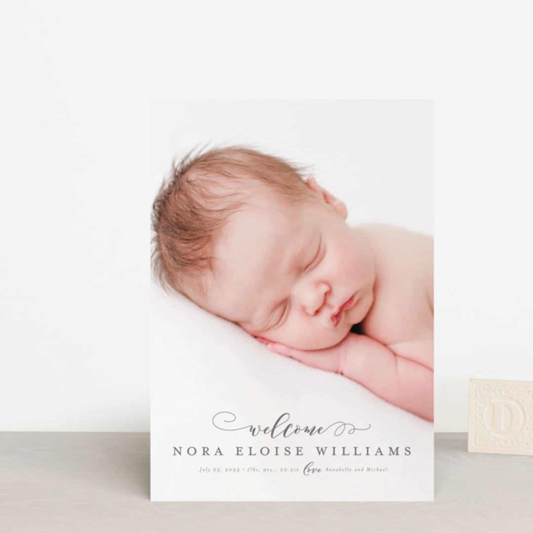 "Hug" - Birth Announcements in Shadow by Lea Delaveris - Front