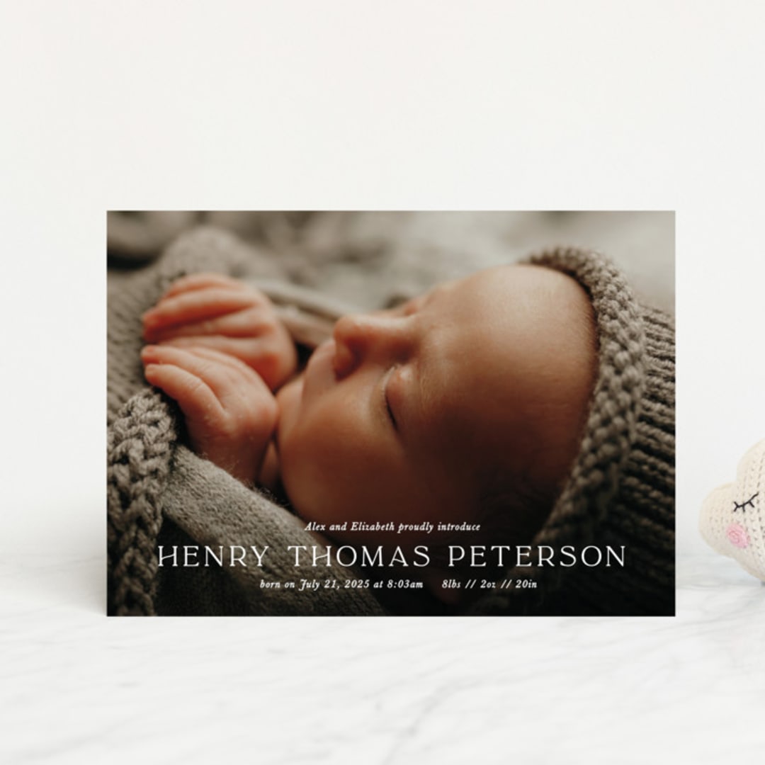 "refined" - Birth Announcements in Powder by Melissa Egan of Pistols - Front