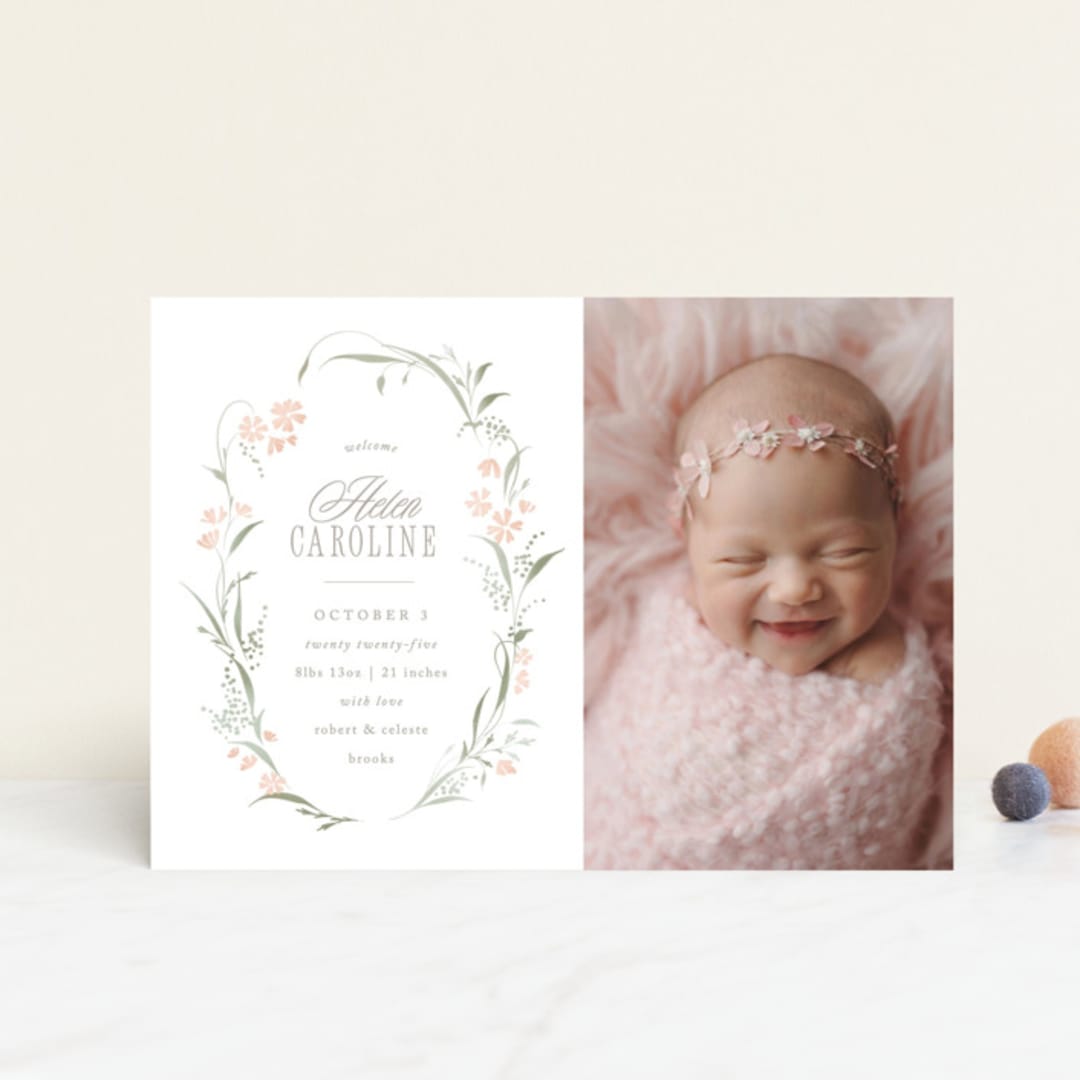 "Dottie" - Birth Announcements in Sweet Pea by Erin L. Wilson - Front