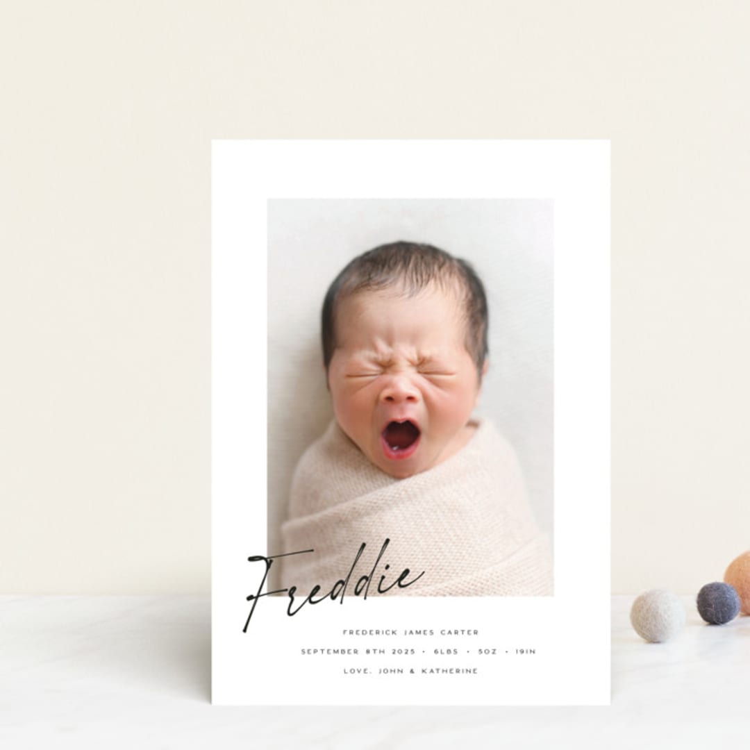 "Nickname" - Birth Announcements in Dove by Paula Pecevich - Front