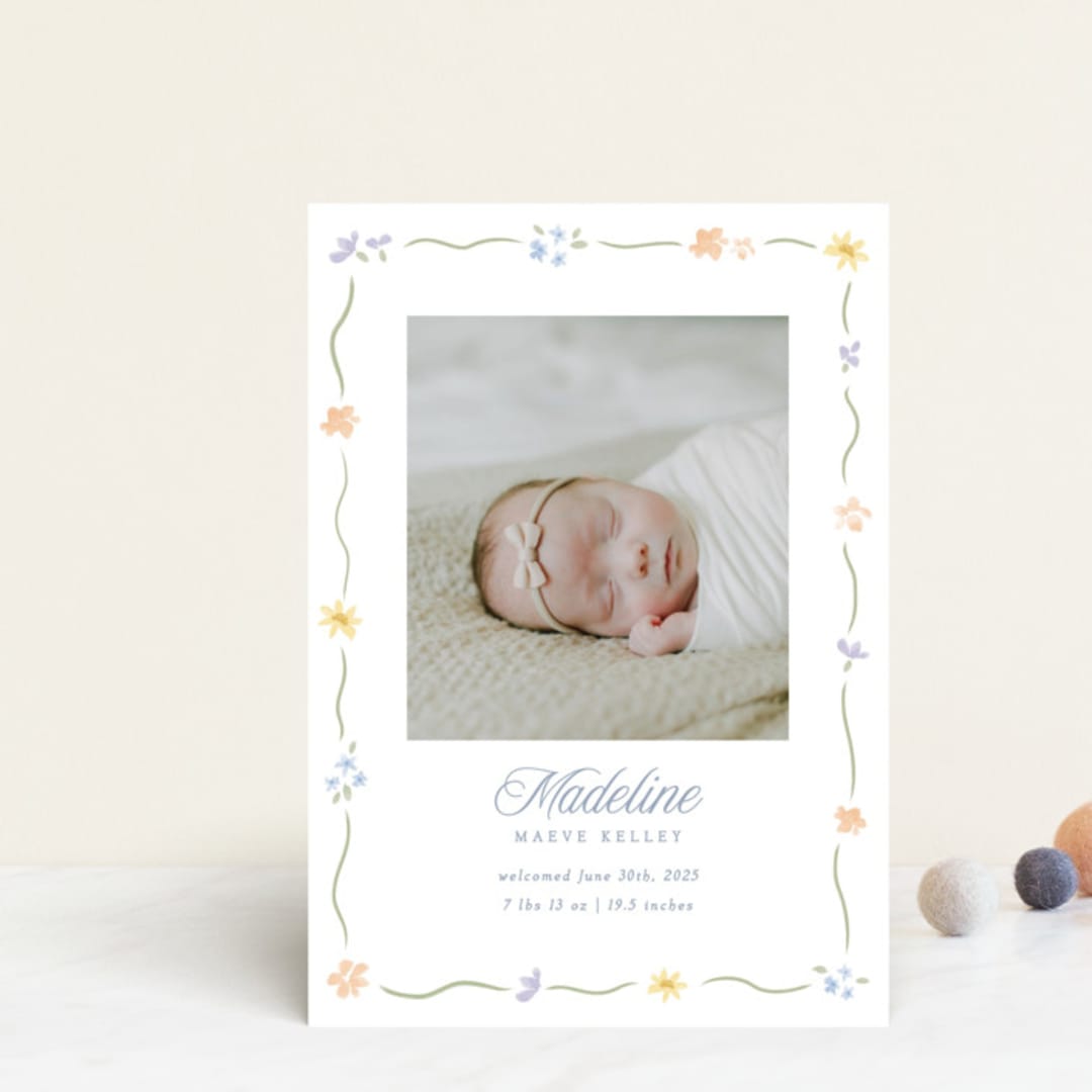 "Petite Garden" - Birth Announcements in Bouquet by Robert and Stella - Front