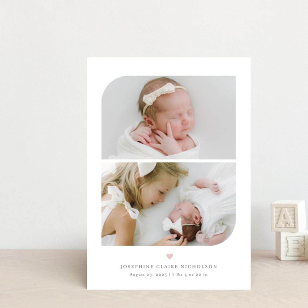 "Camber" - Birth Announcements in Cotton Candy by Jessica Williams - Front
