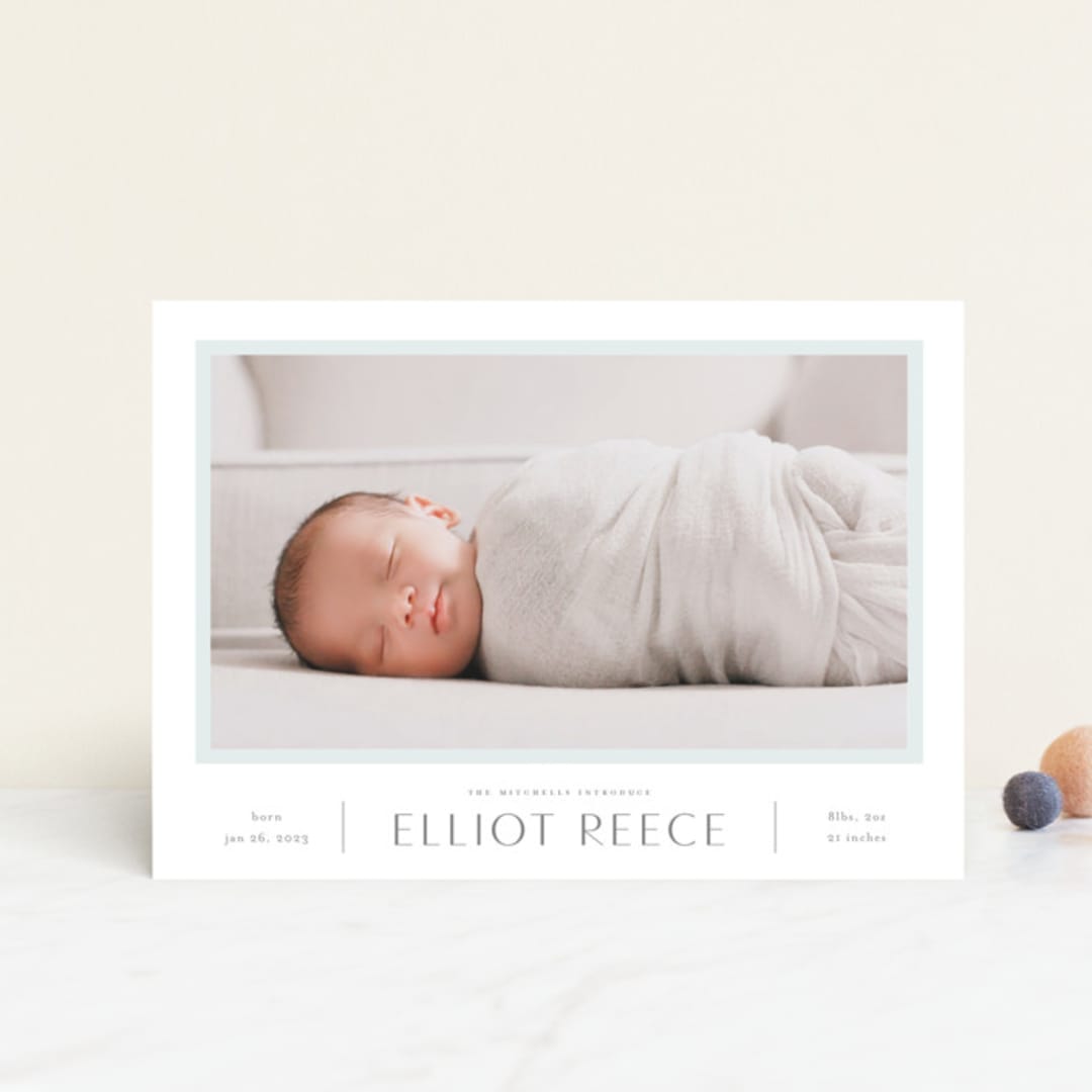 "So Proud" - Birth Announcements in Sky by Carolyn MacLaren - Front