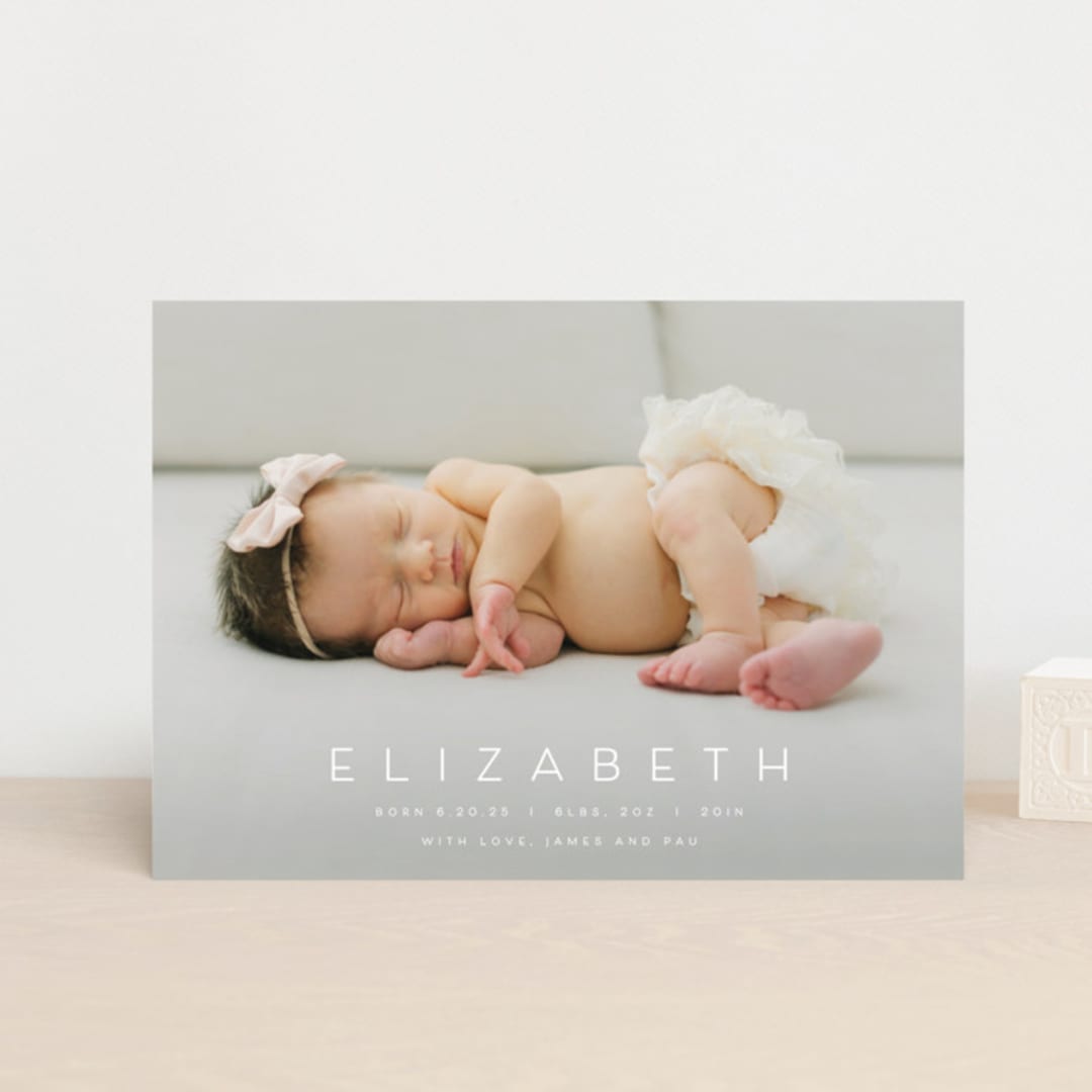 "Sweet Love" - Birth Announcements in Sugar by Juneau Designs - Front