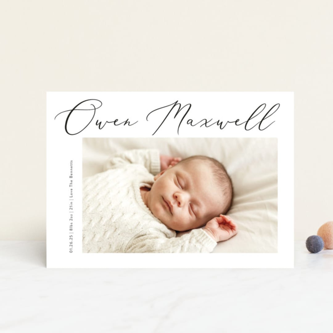 "Up Top" - Birth Announcements in Ink by Carolyn MacLaren - Front