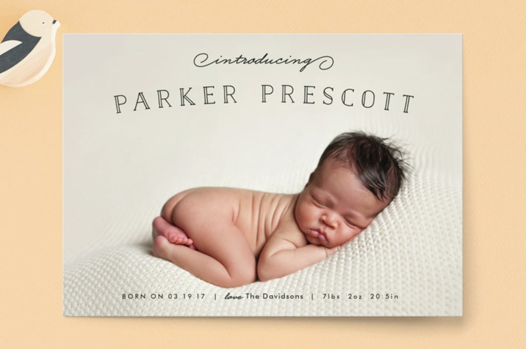 "Organic Newborn" - Birth Announcements in Midnight by Carolyn MacLaren - Front