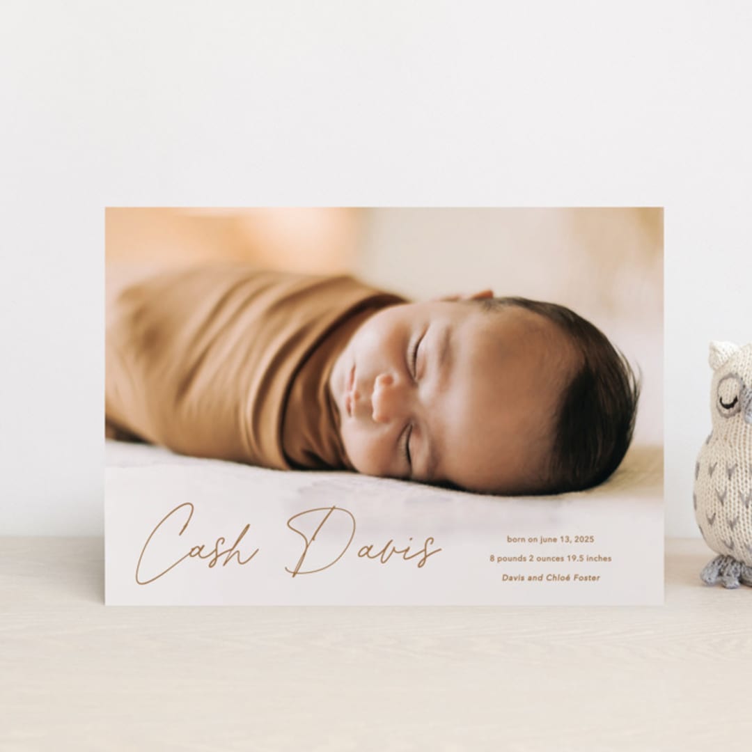 "Swaddle" - Birth Announcements in Rust by Stacey Meacham - Front
