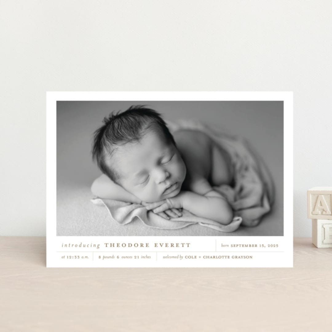 "Modern Grid" - Birth Announcements in Sand by Alexandra Cohn - Front