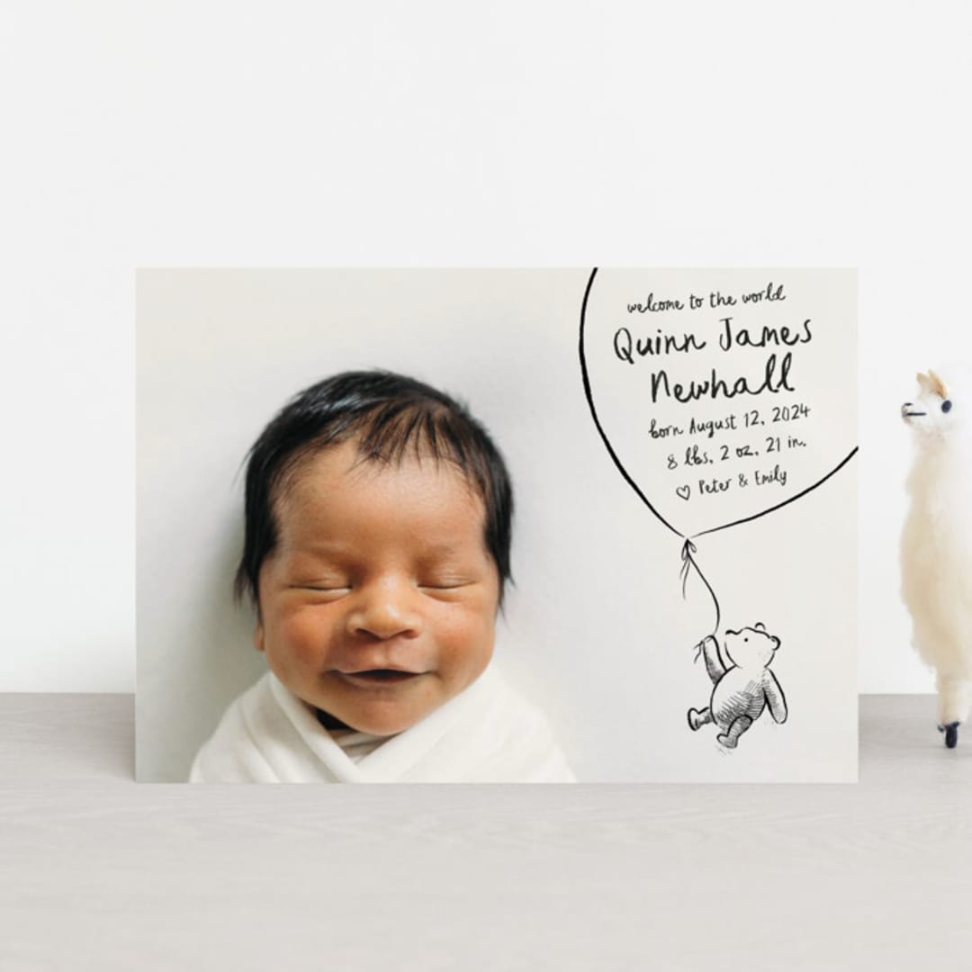 "Disney's Classic Pooh" - Birth Announcements in Ink by Pink House Press - Front