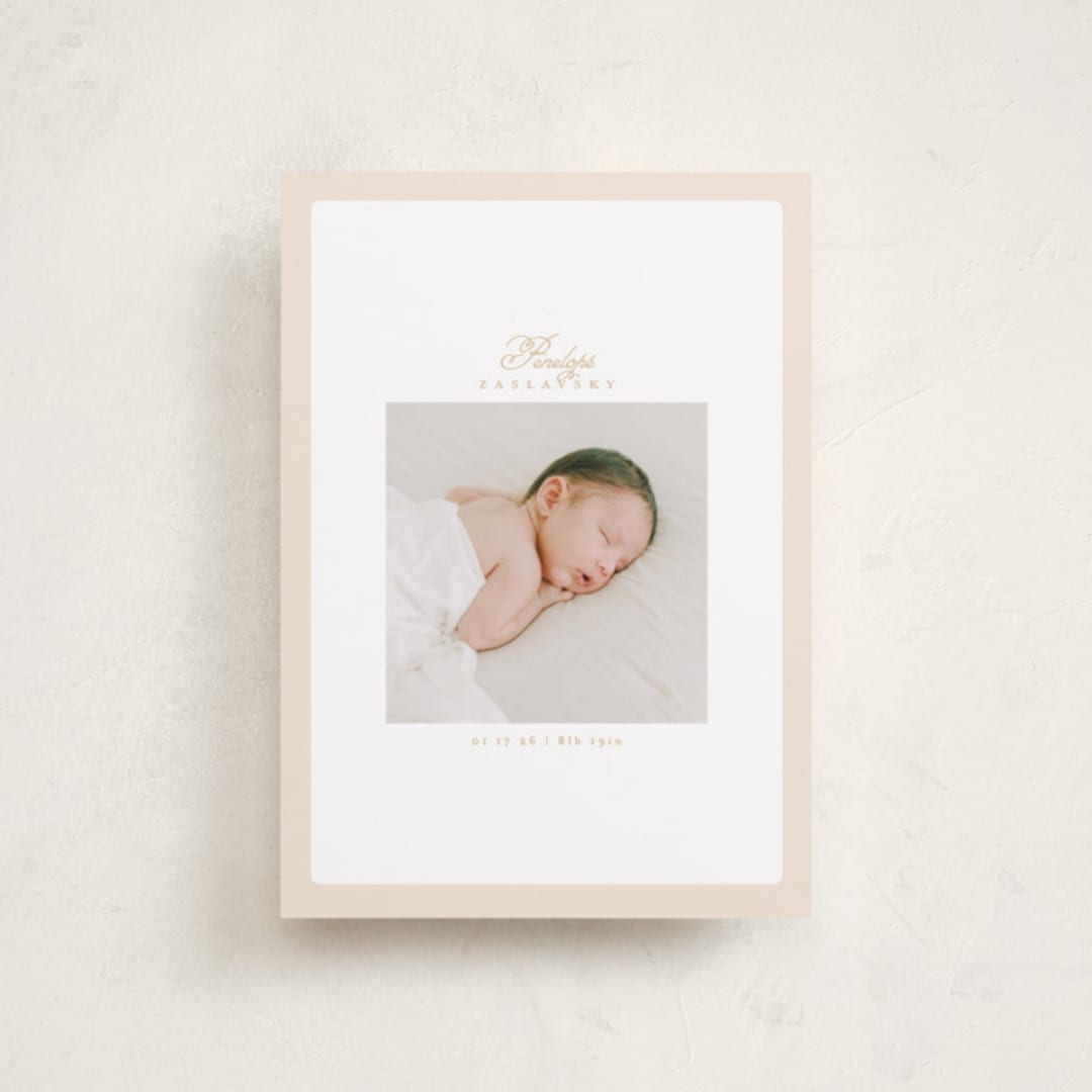 "soft frame" - Birth Announcements in Peachy by Phrosné Barwood - Front