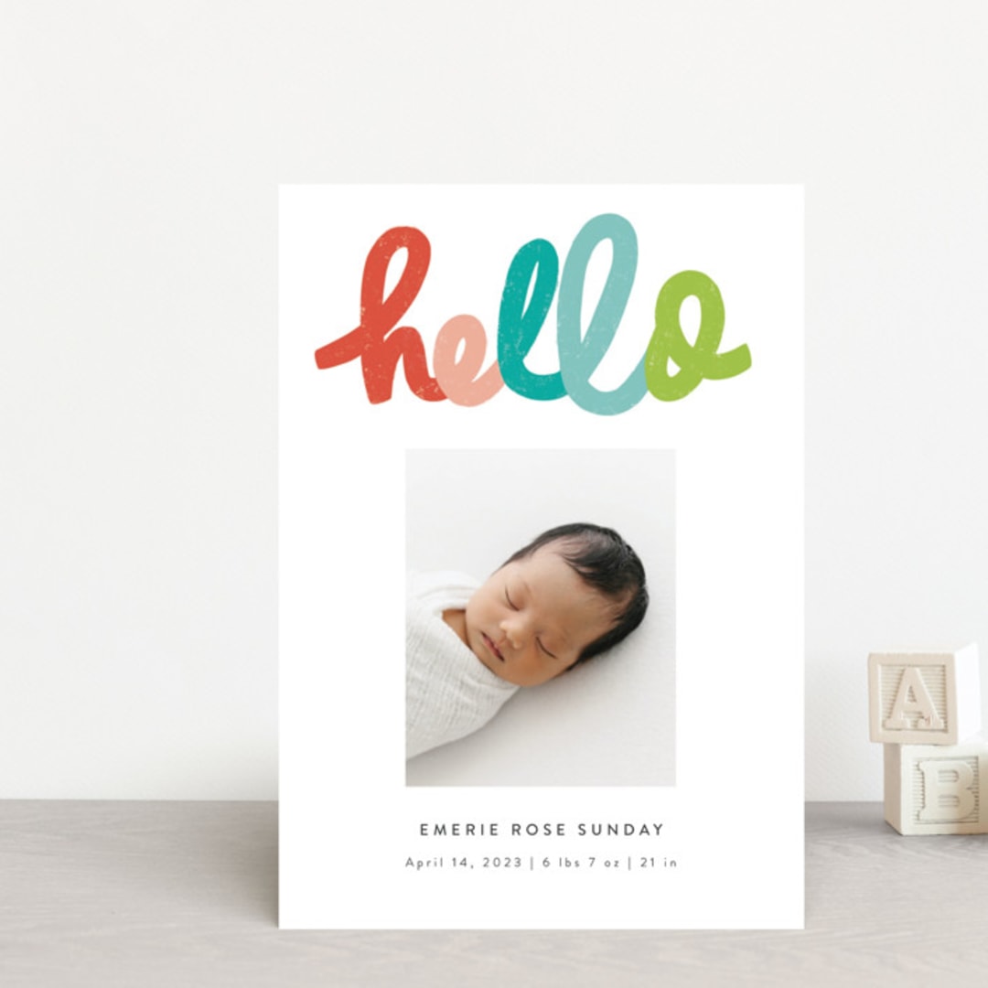 "hello doodle" - Birth Announcements in Dream by Stephanie Hawkes - Front