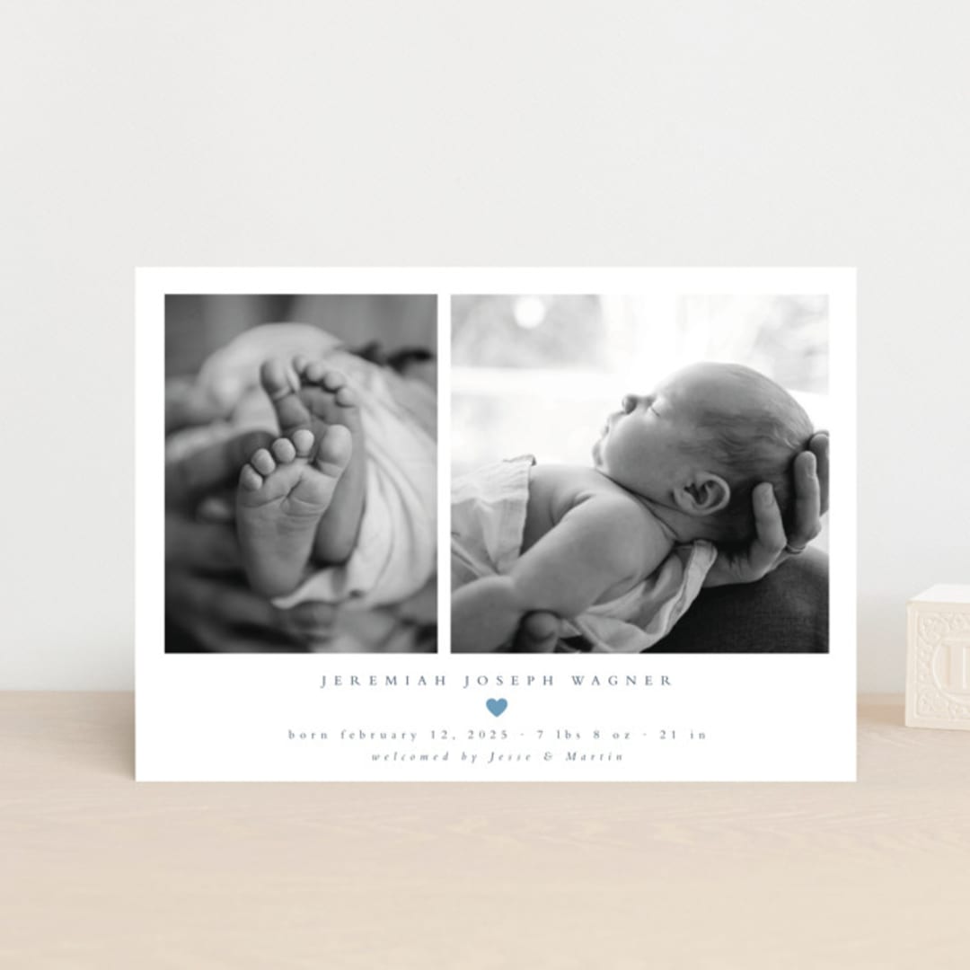 "Effortless" - Birth Announcements in Sky by Emily Sabol Goss - Front