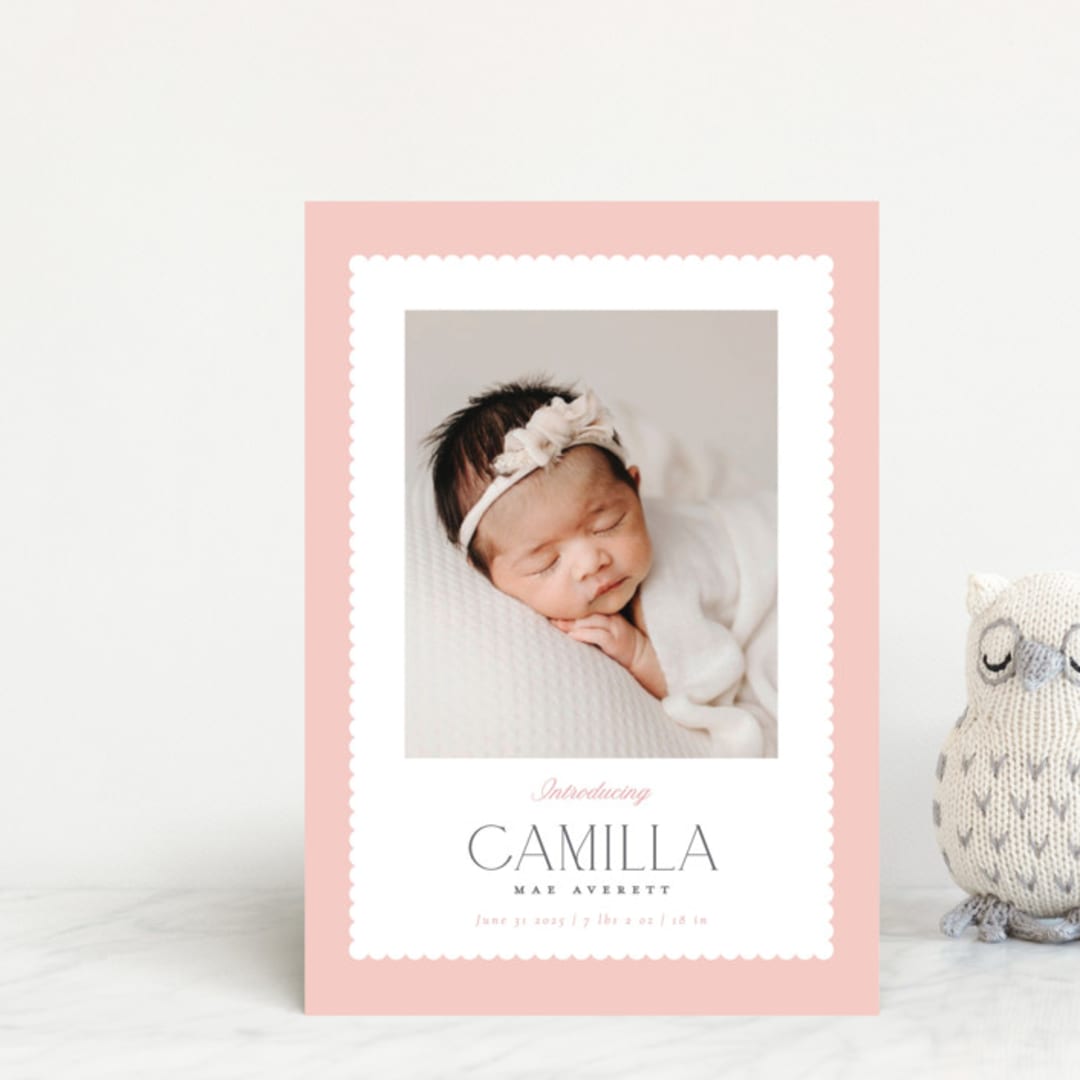 "Sweet scallop" - Birth Announcements in Rose by Robert and Stella - Front