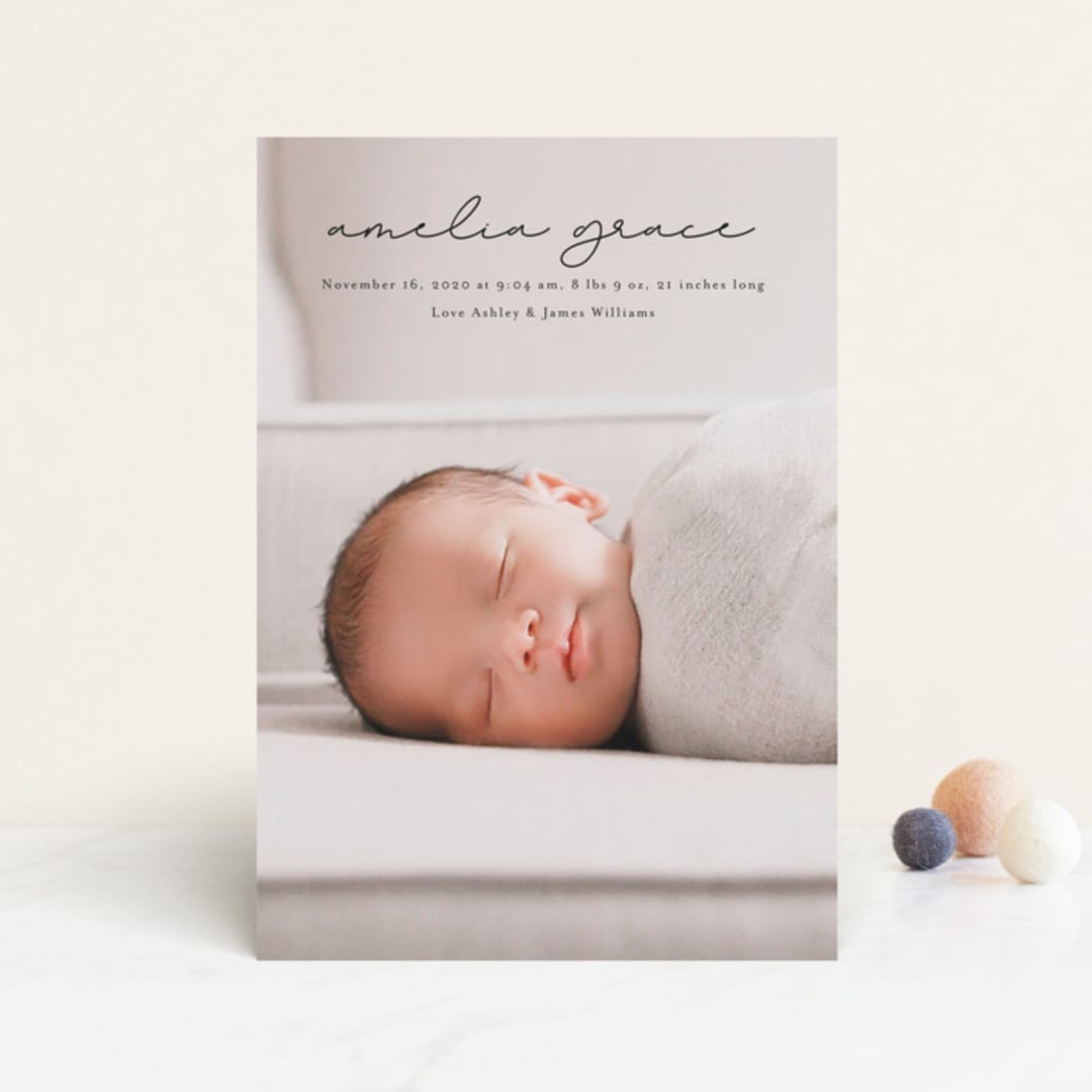"pure grace" - Birth Announcements in Onyx by Kasia Labocki - Front