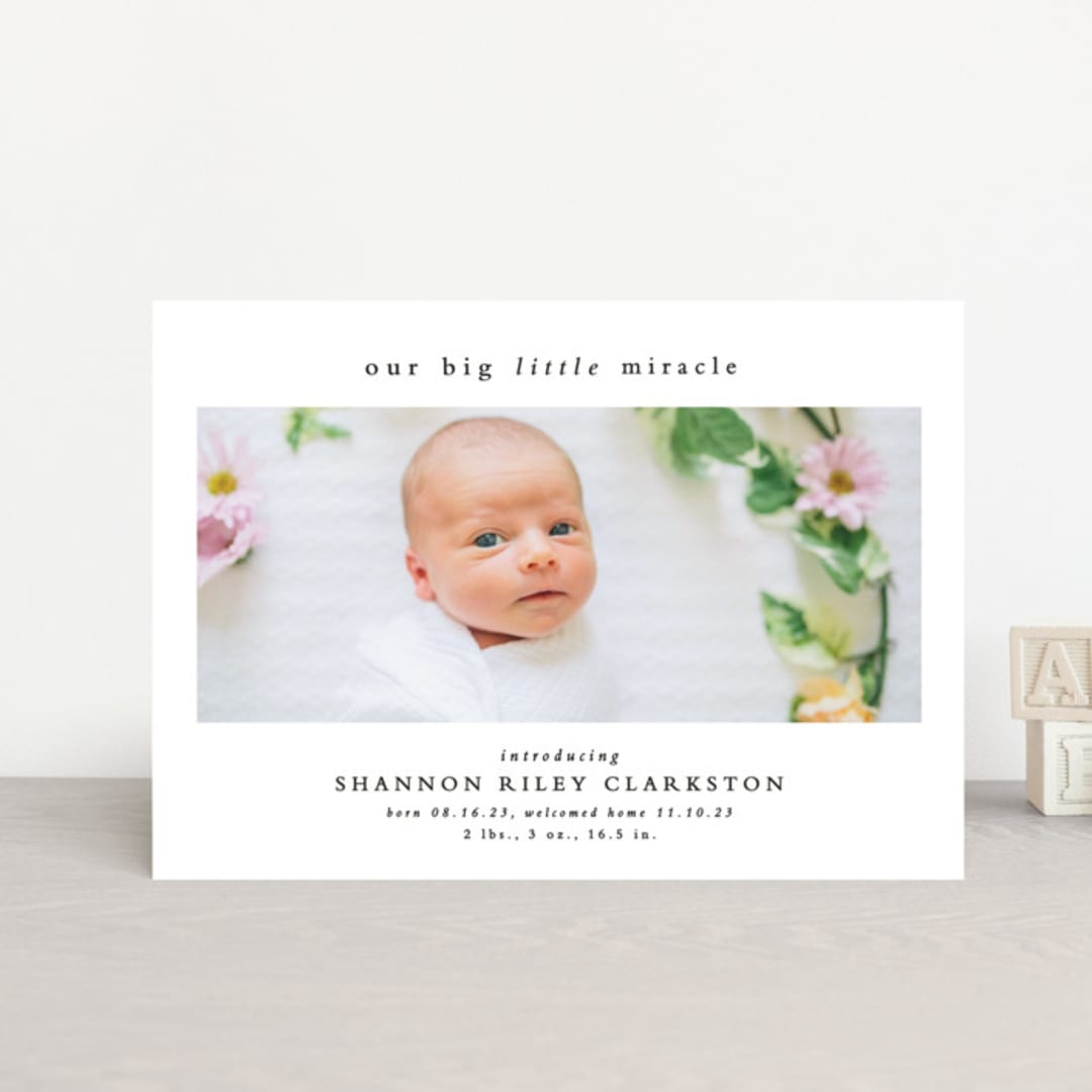 "Big little miracle" - Birth Announcements in Puddle by Lea Delaveris - Front
