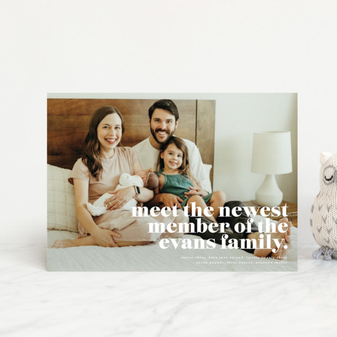 "NEWEST" - Birth Announcements in Cloud by Lori Wemple - Front