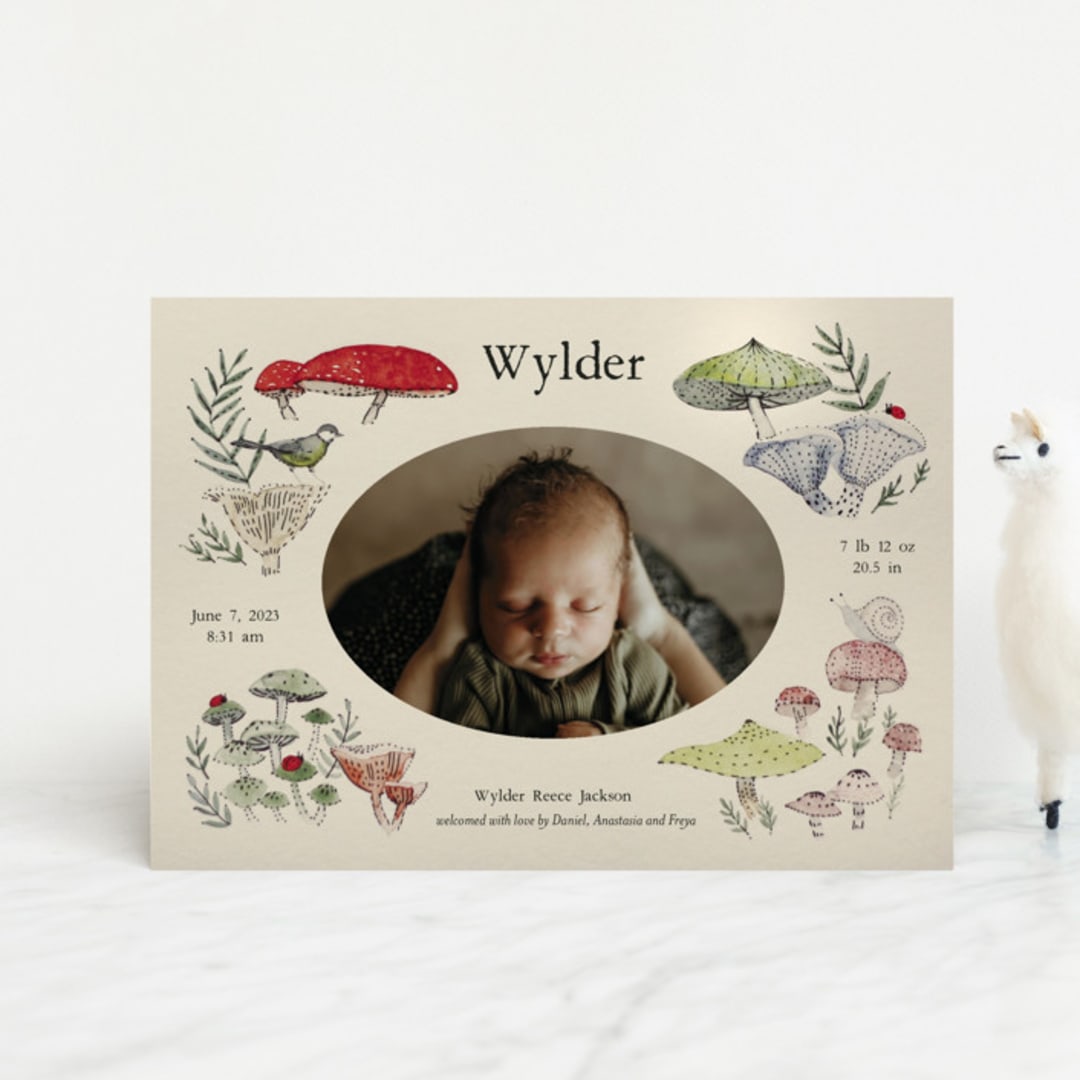 "Woodland wonder" - Birth Announcements in Lichen by Bonnie Davis - Front