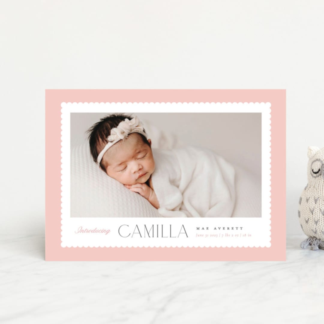"Sweet scallop" - Birth Announcements in Rose by Robert and Stella - Front