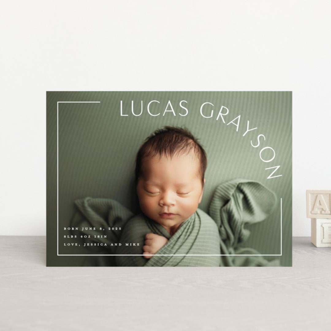 "Take Shape" - Birth Announcements in Snow by Lauren Chism - Front