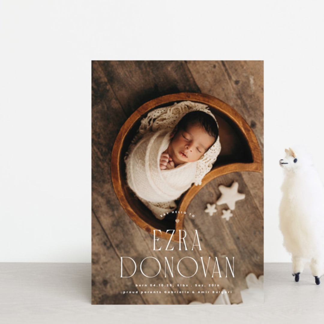 "Little Heart" - Birth Announcements in Caramel by Corinne Malesic - Front