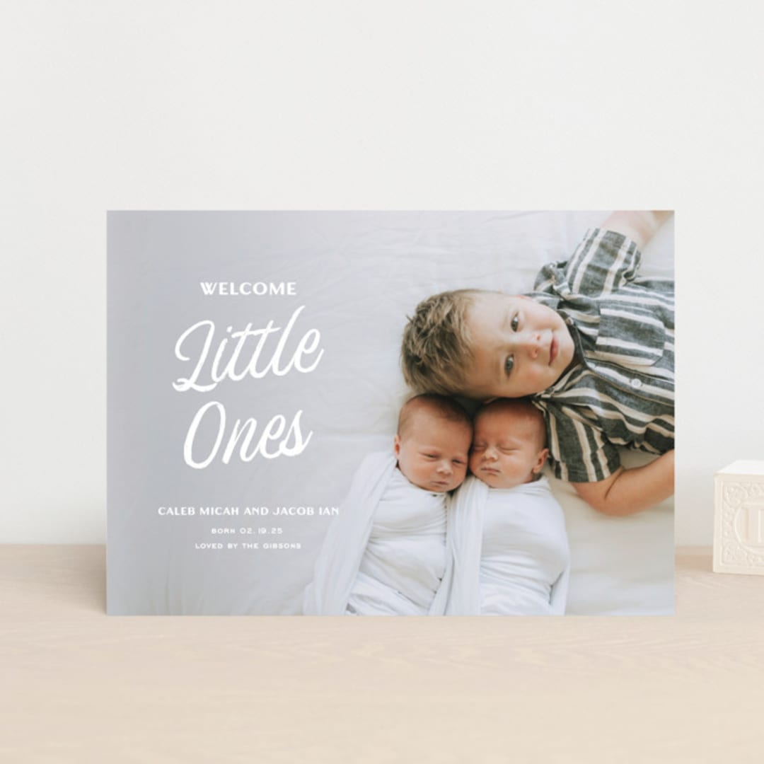 "Vintage" - Birth Announcements in Bunny by Sarah Cohn - Front
