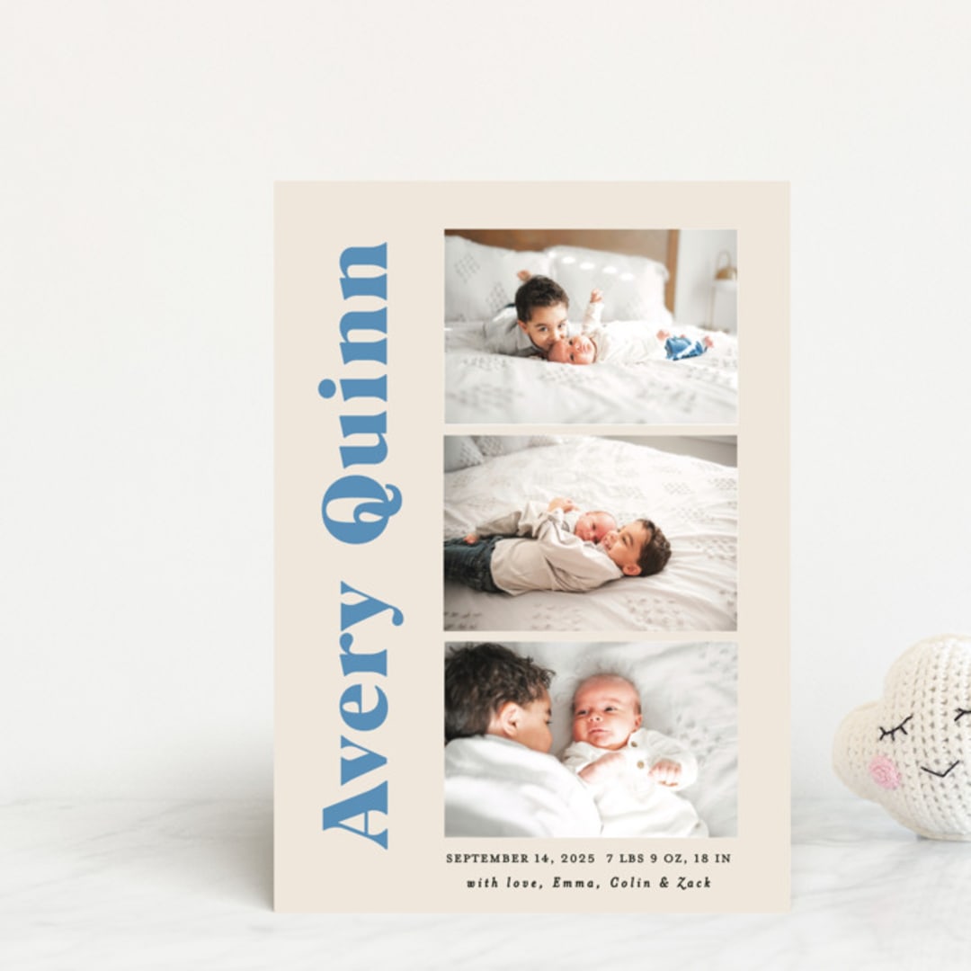 "moderne bébé" - Birth Announcements in Blueberry by Benita Crandall - Front